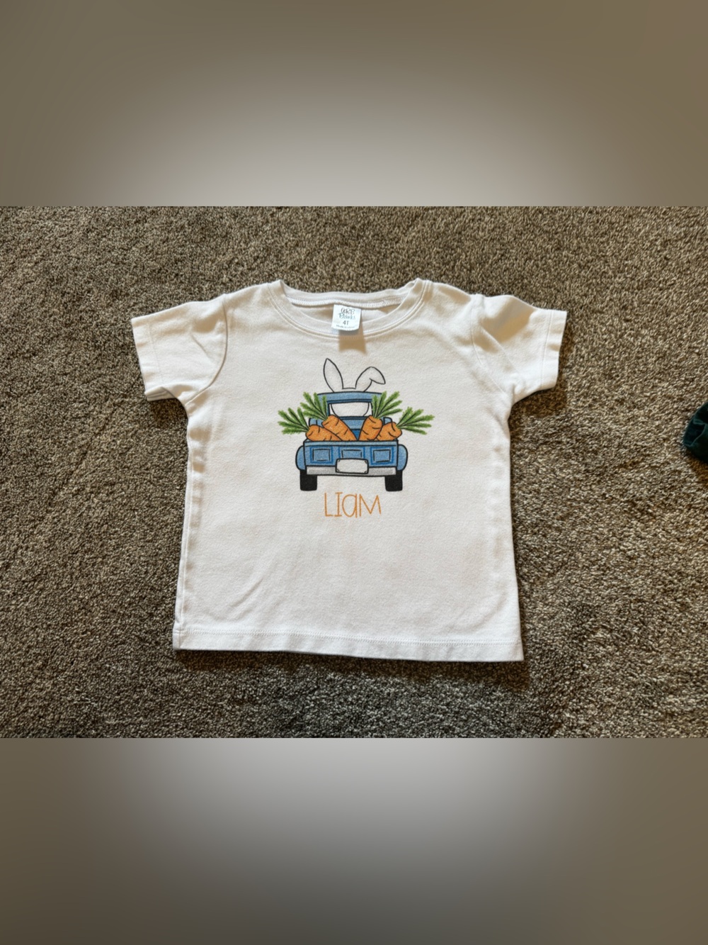 Personalized “Liam” Easter Short sleeve t shirt 4T Toddler Boy Art Blanks Bunny